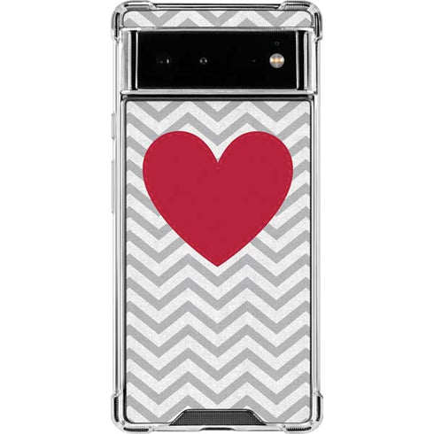 Chevron Heart Google Pixel 6 Clear Case